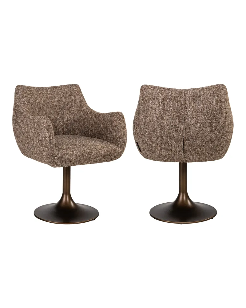 Esszimmerstuhl Aldo, Brown tweed, drehbar von Richmond Interiors, Produktansicht 2
