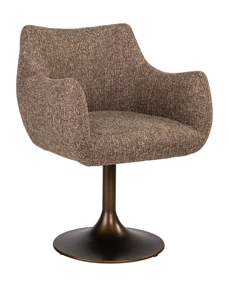 Esszimmerstuhl Aldo, Brown tweed, drehbar von Richmond Interiors, Produktansicht 3