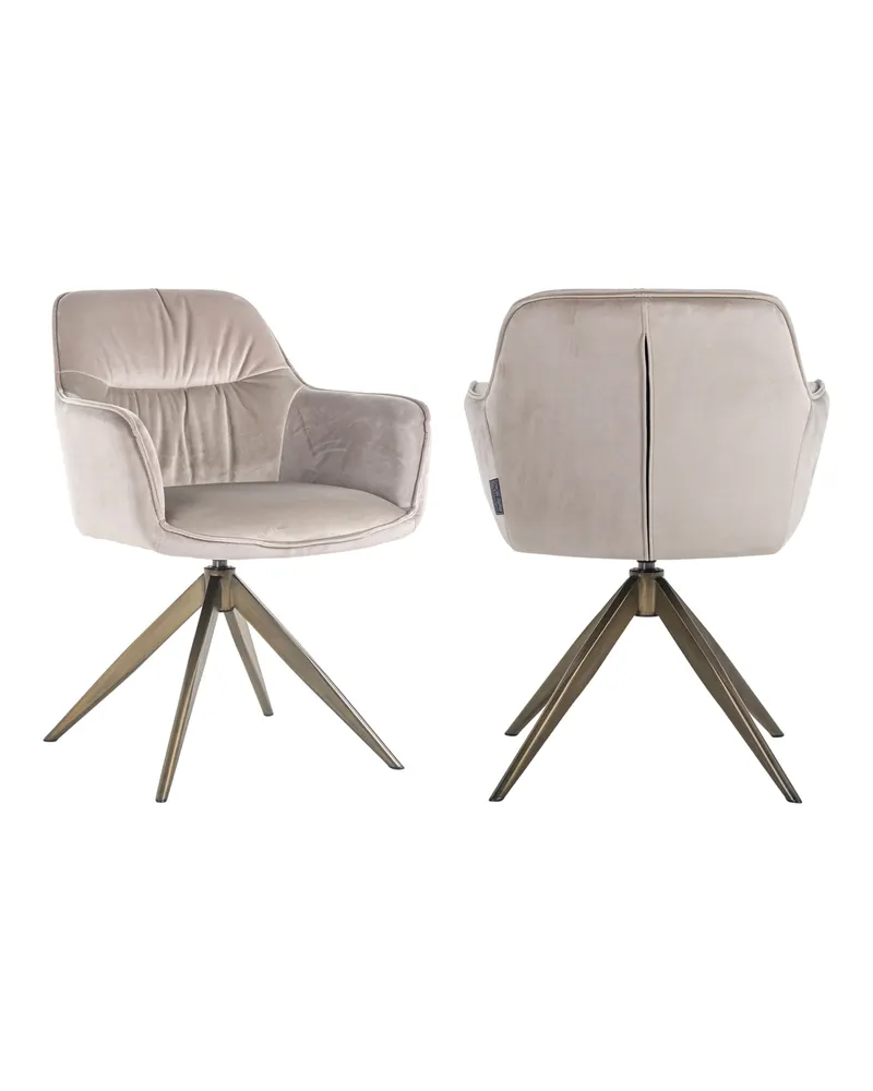 Esszimmerstuhl Aline, Khaki velvet, drehbar, feuerhemmend von Richmond Interiors, Produktansicht 2