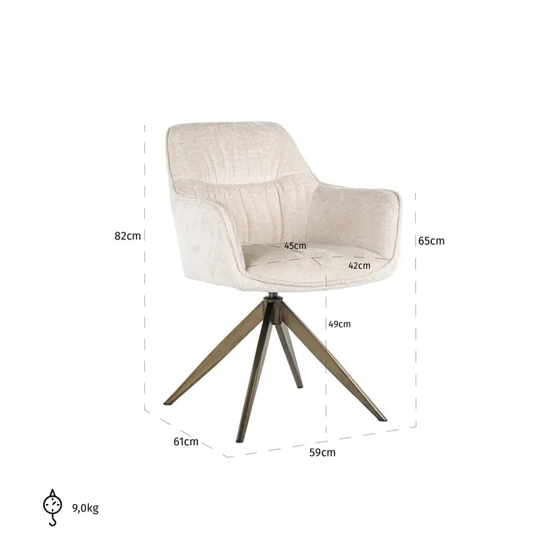 Esszimmerstuhl Aline, White chenille von Richmond Interiors, Maßzeichnung 21