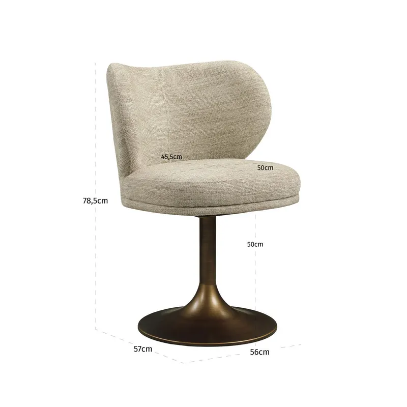 Esszimmerstuhl Amely, Natural softweave, drehbar von Richmond Interiors, Maßzeichnung 8