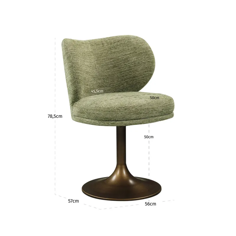 Esszimmerstuhl Amely, Pistache softweave, drehbar von Richmond Interiors, Maßzeichnung 8