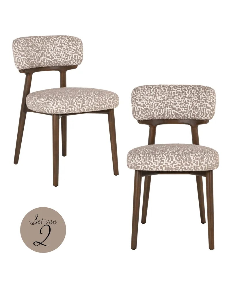 Esszimmerstuhl Basker, Natural geo, 2er-Set von Richmond Interiors, Produktansicht 2