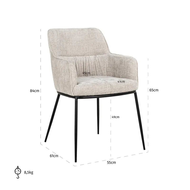 Esszimmerstuhl Bella, Natural renegade von Richmond Interiors, Maßzeichnung 8