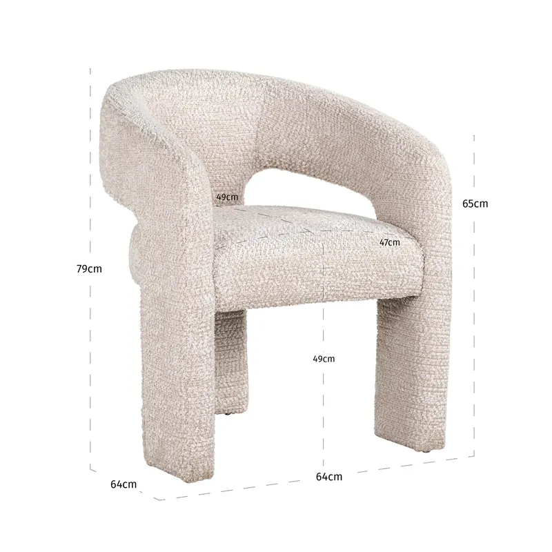 Esszimmerstuhl Belle, individuell konfigurierbar von Richmond Interiors, Maßzeichnung 8