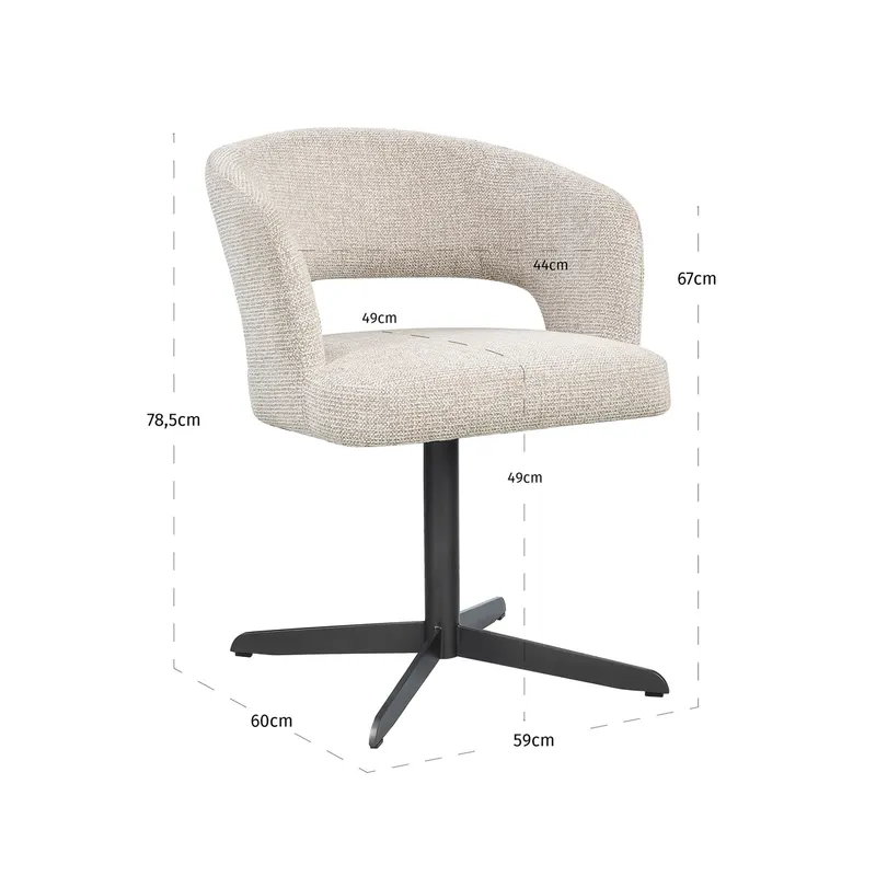 Esszimmerstuhl Blanca, Natural fancy von Richmond Interiors, Maßzeichnung 8