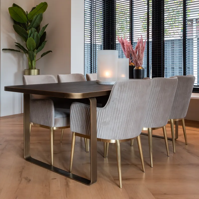 Esszimmerstuhl Breeze, Khaki velvet, feuerhemmend, 2er-Set von Richmond Interiors, Wohnbeispiel 10, im Wohnraum