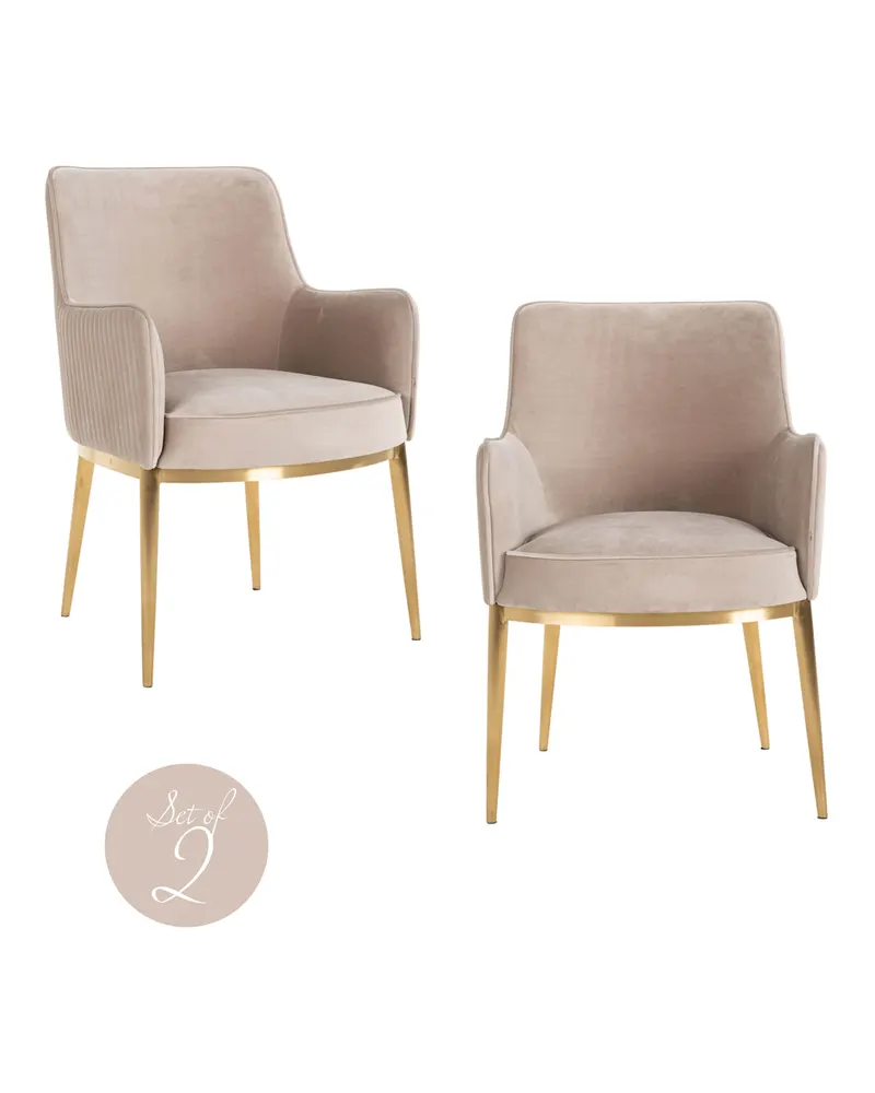 Esszimmerstuhl Breeze, Khaki velvet, feuerhemmend, 2er-Set von Richmond Interiors, Produktansicht 2