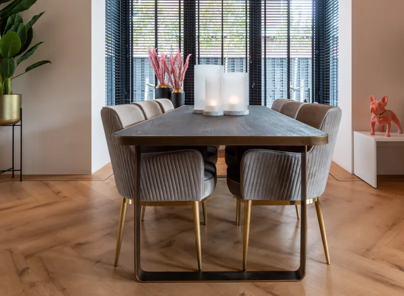Esszimmerstuhl Breeze, Khaki velvet, feuerhemmend, 2er-Set von Richmond Interiors, Wohnbeispiel 9, im Wohnraum