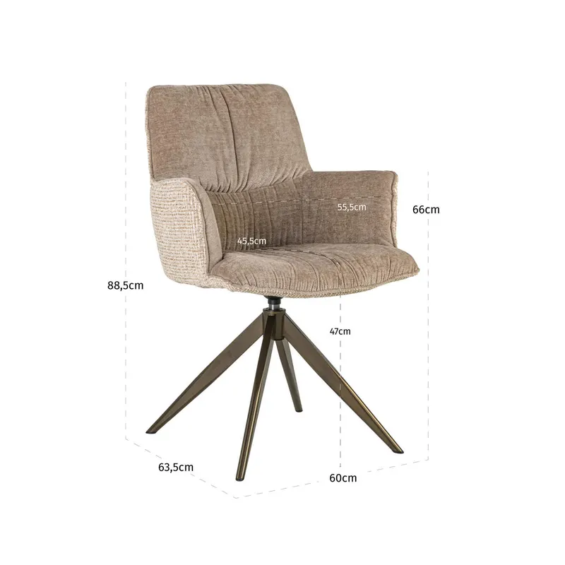 Cream blockweave, drehbar von Richmond Interiors, Maßzeichnung 11