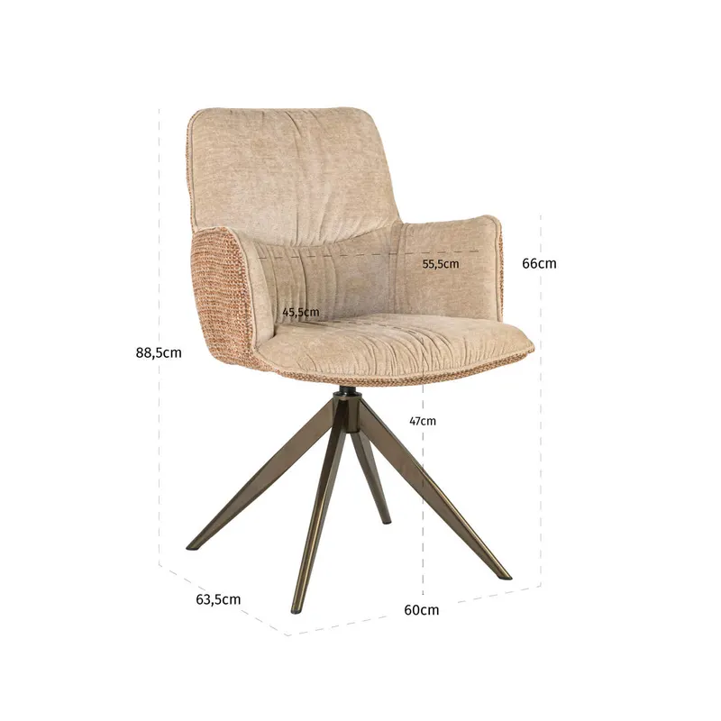 Ginger jacquard, drehbar von Richmond Interiors, Maßzeichnung 11