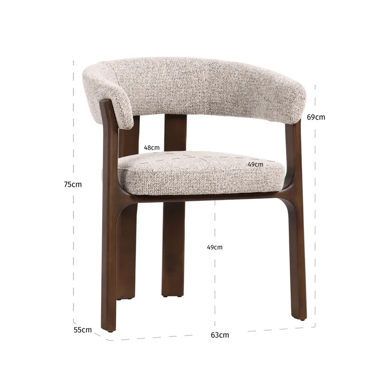 Esszimmerstuhl Contigo, Mocca fancy von Richmond Interiors, Maßzeichnung 10