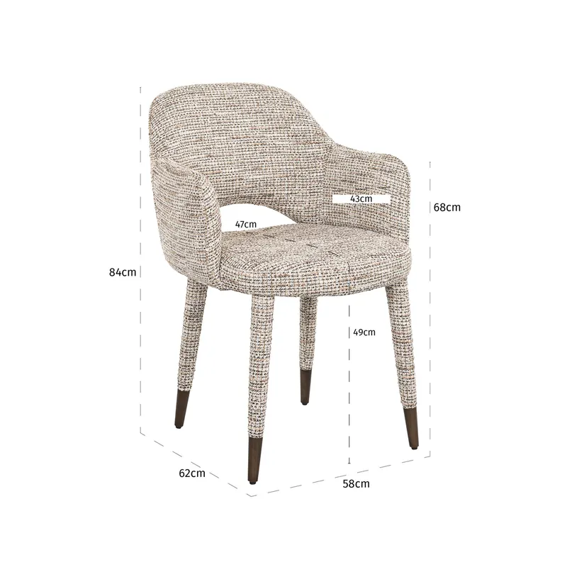 Esszimmerstuhl Donnatella, Trendy nature von Richmond Interiors, Maßzeichnung 8