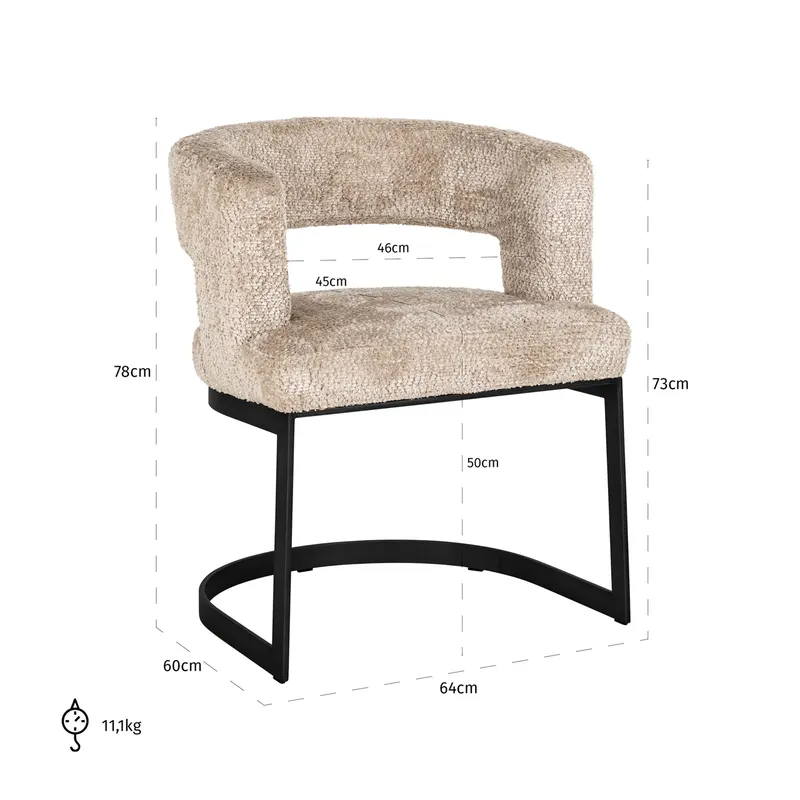 Esszimmerstuhl Ellis, Lovely beige von Richmond Interiors, Maßzeichnung 8