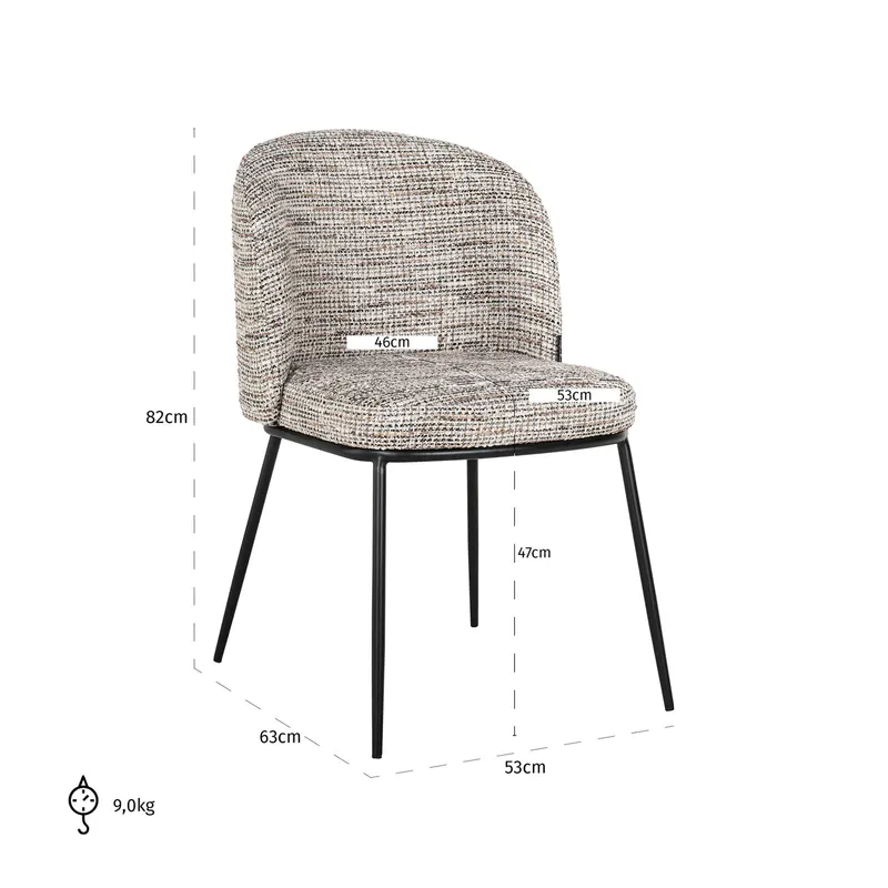 Esszimmerstuhl Elvi, Trendy Nature von Richmond Interiors, Maßzeichnung 19