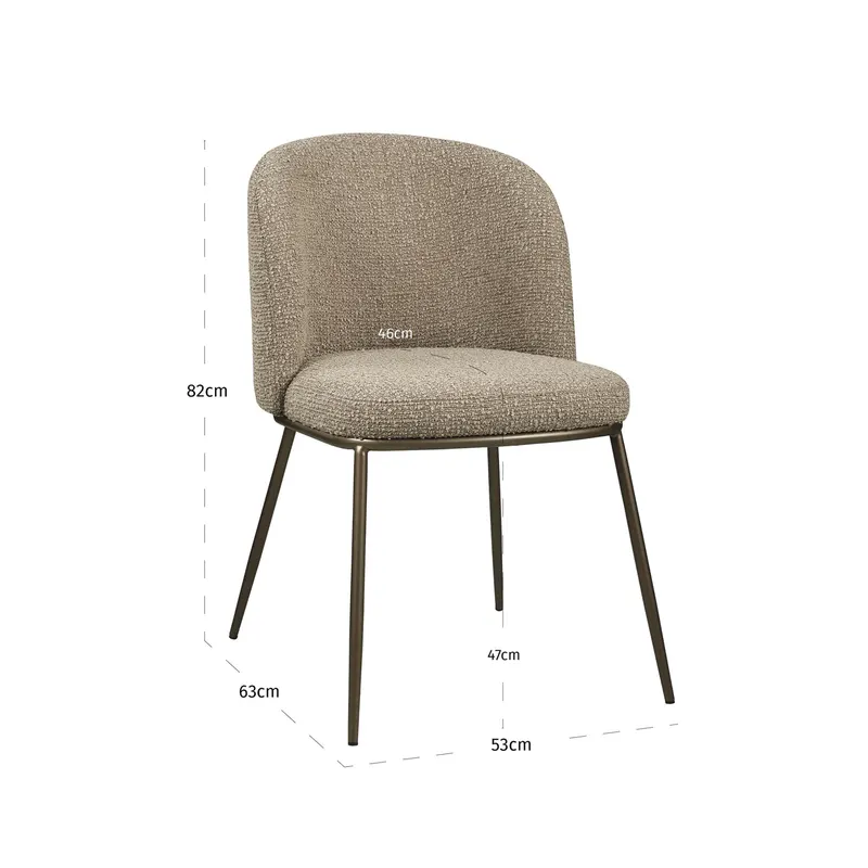 Elvi, Mocca chunky, feuerhemmend, 2er-Set von Richmond Interiors, Maßzeichnung 18