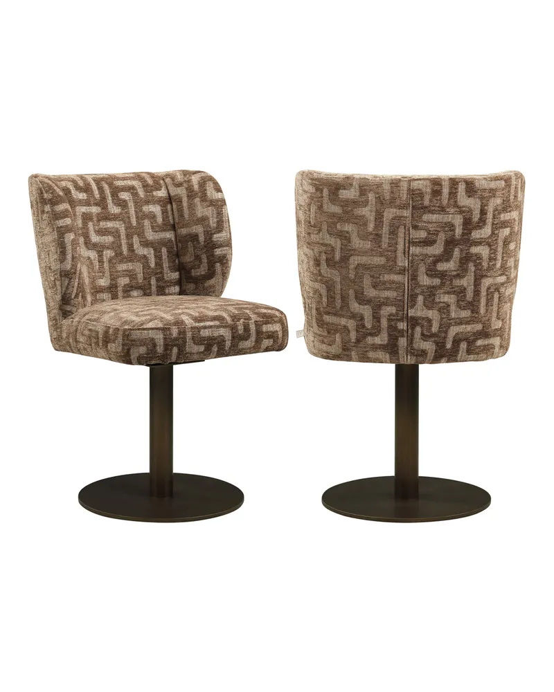 Esszimmerstuhl Fiona, Brown labyrinth, drehbar von Richmond Interiors, Produktansicht 2