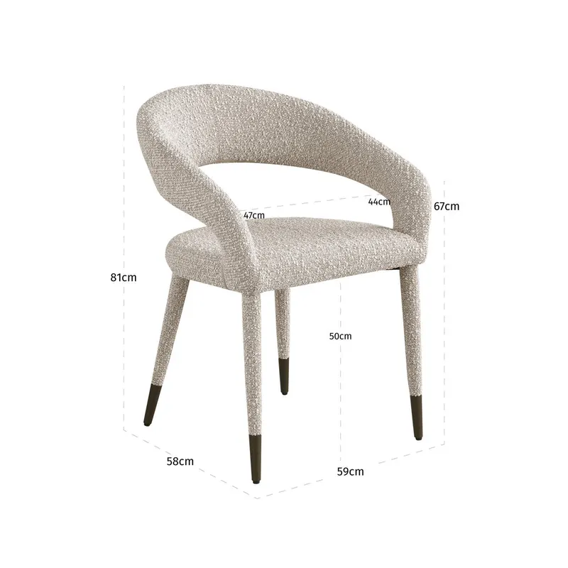 Esszimmerstuhl Gia, Natural chunky von Richmond Interiors, Maßzeichnung 11
