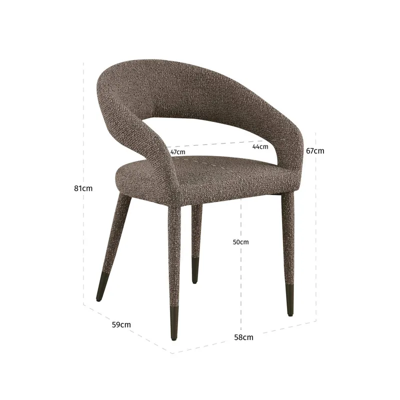 Esszimmerstuhl Gia, Brown chunky von Richmond Interiors, Maßzeichnung 11