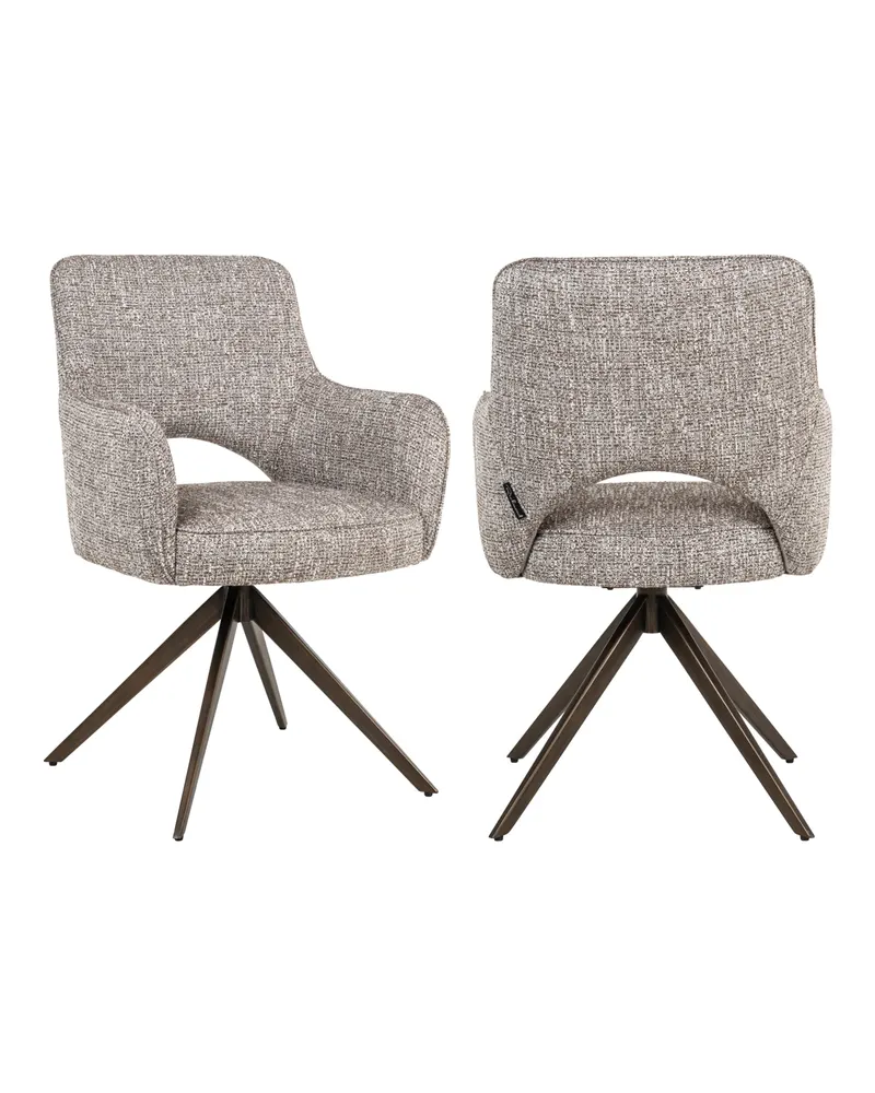 Esszimmerstuhl Ginerva, Earth tweed, drehbar von Richmond Interiors, Produktansicht 3