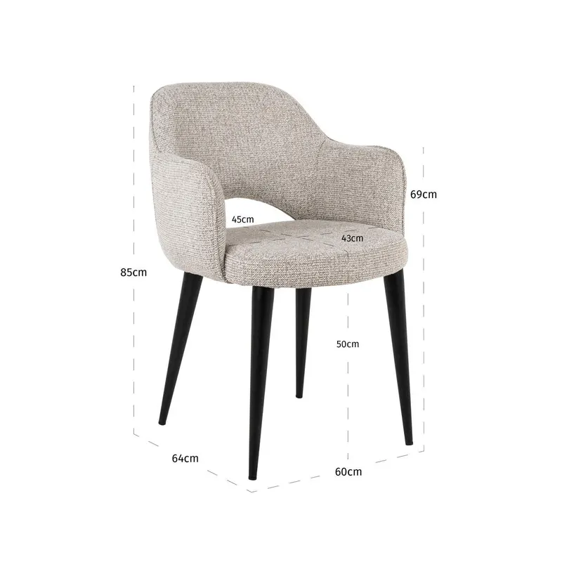Esszimmerstuhl Giovanna, Natural fancy von Richmond Interiors, Maßzeichnung 9