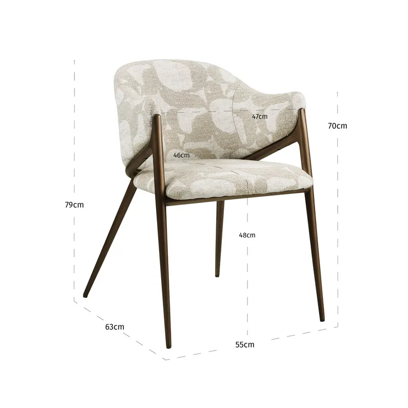 Esszimmerstuhl Gwen, Natural oasis von Richmond Interiors, Maßzeichnung 13