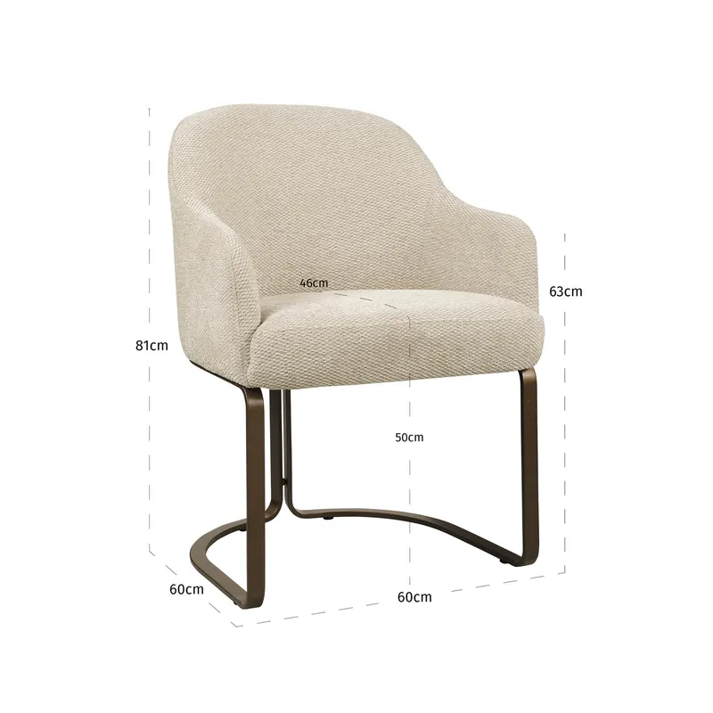 Esszimmerstuhl Hadley, Natural boldweave, feuerhemmend von Richmond Interiors, Maßzeichnung 11