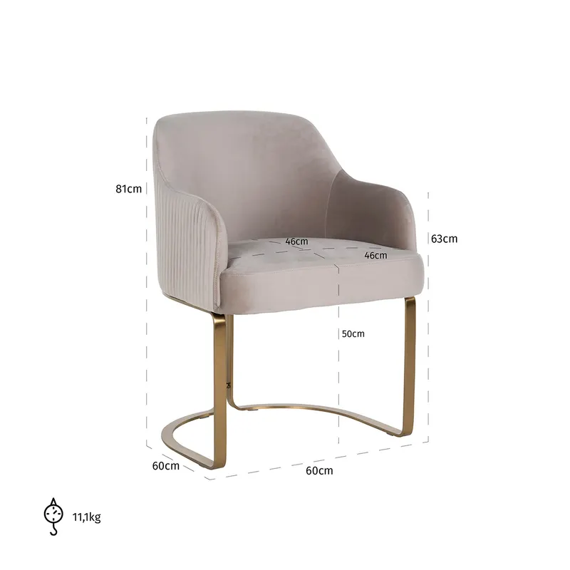 Esszimmerstuhl Hadley, Khaki velvet, feuerhemmend von Richmond Interiors, Maßzeichnung 6