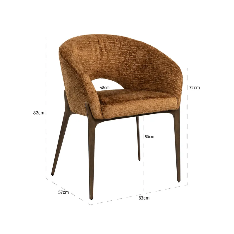 Esszimmerstuhl Kenzi, Cognac fusion von Richmond Interiors, Maßzeichnung 9
