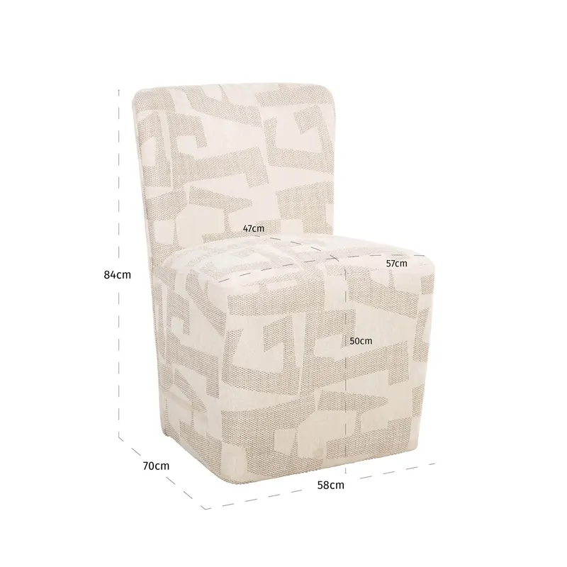Esszimmerstuhl Lorain, Beige graffic von Richmond Interiors, Maßzeichnung 9