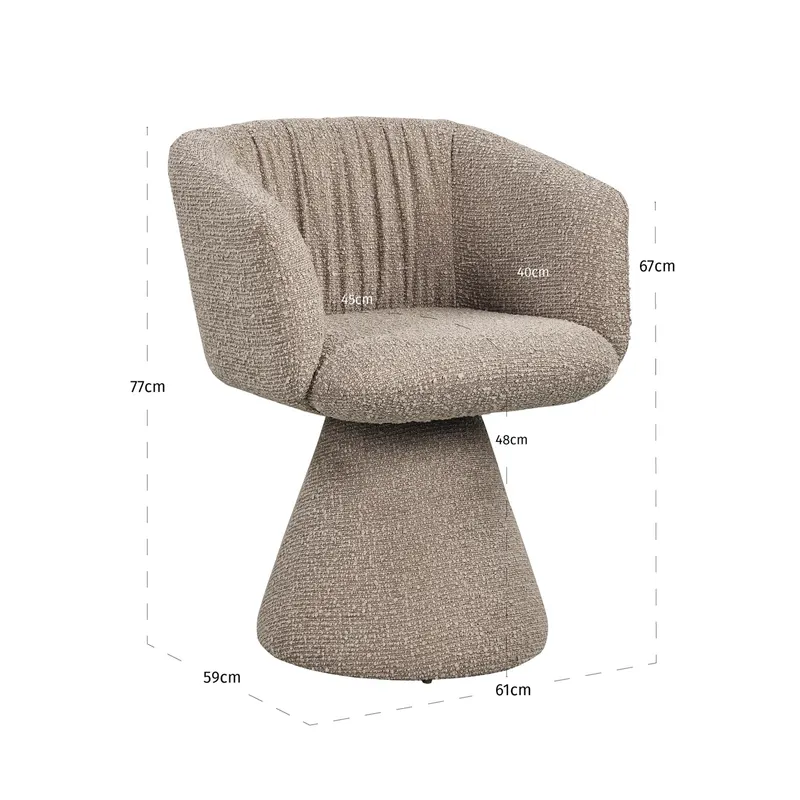 Esszimmerstuhl Madeline, Mocca chunky von Richmond Interiors, Maßzeichnung 10