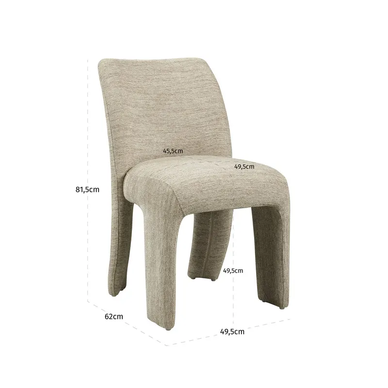 Esszimmerstuhl Maya, Natural Softweave von Richmond Interiors, Maßzeichnung 8