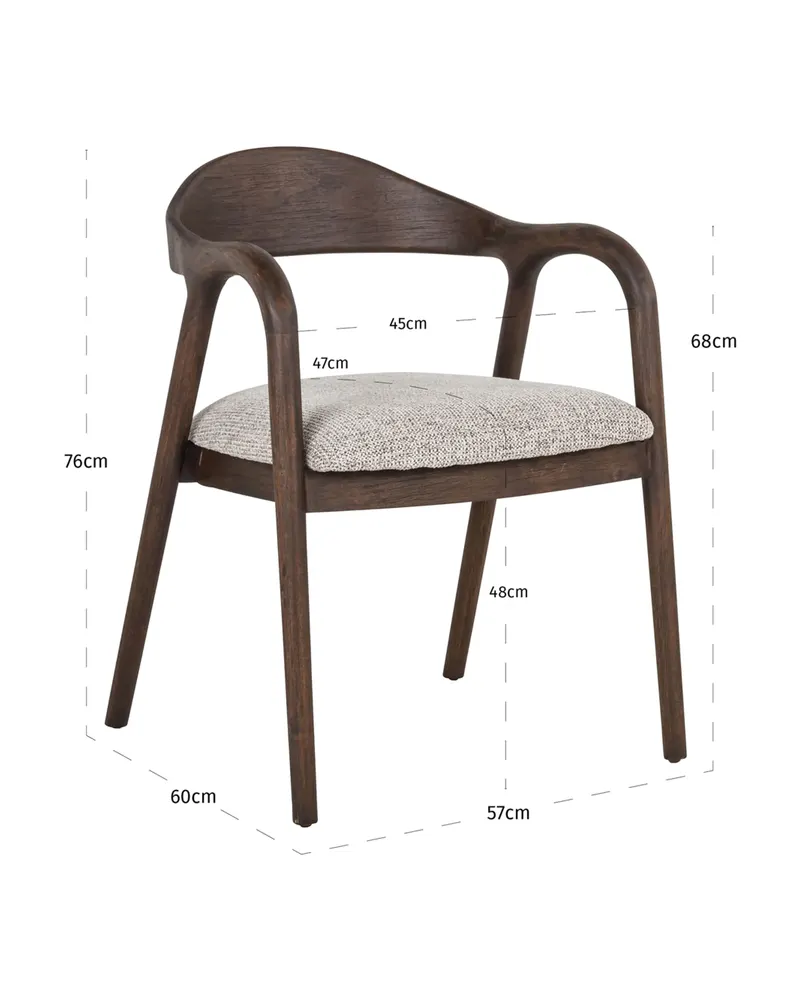 Esszimmerstuhl Mihara, Mocca fancy, feuerhemmend von Richmond Interiors, Produktansicht 8