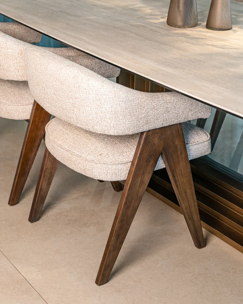 Esszimmerstuhl Mori, Cream tweed, feuerhemmend von Richmond Interiors, Wohnbeispiel 12, im Wohnraum