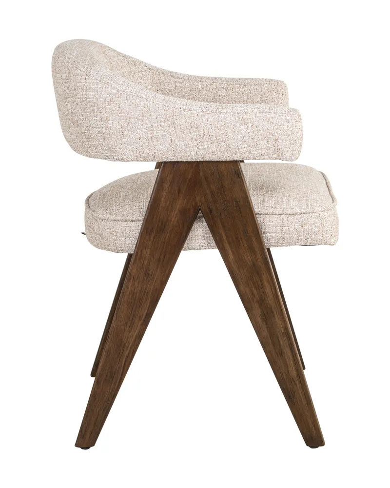 Esszimmerstuhl Mori, Cream tweed, feuerhemmend von Richmond Interiors, Produktansicht 4