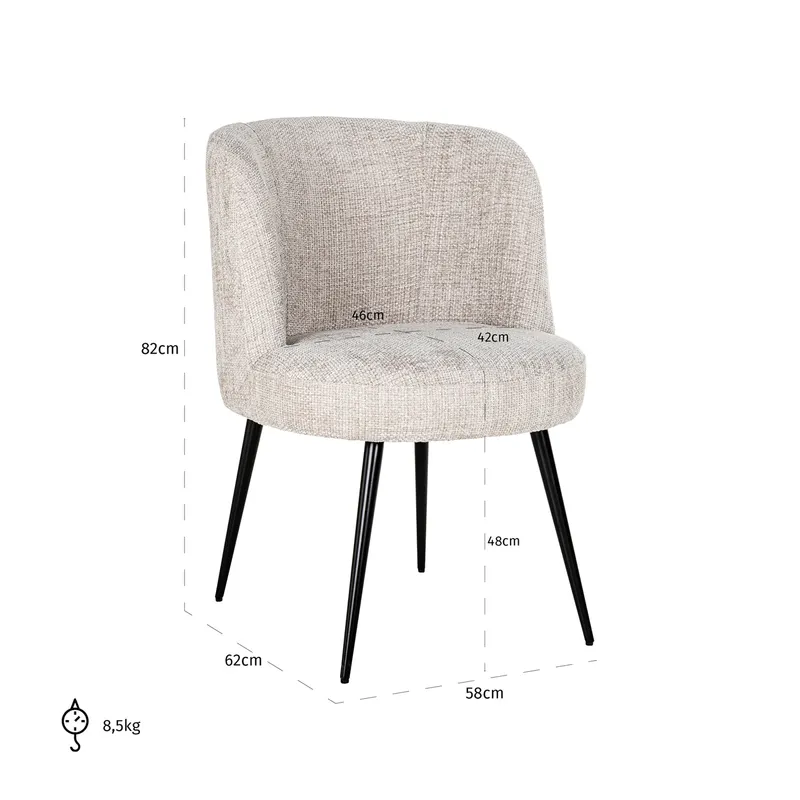 Esszimmerstuhl Morton, Natural renegade von Richmond Interiors, Maßzeichnung 13