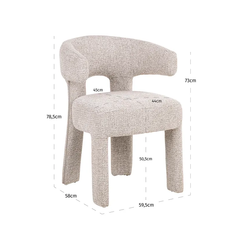 Esszimmerstuhl Nerio, Natural fancy von Richmond Interiors, Maßzeichnung 12