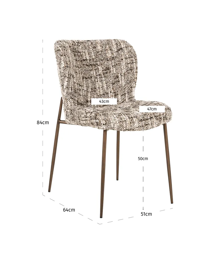 Esszimmerstuhl Odarby, Brown omara, 2er-Set von Richmond Interiors, Produktansicht 10