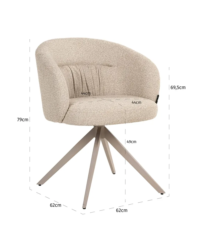 Esszimmerstuhl Olivia, Biscotti, drehbar von Richmond Interiors, Produktansicht 10