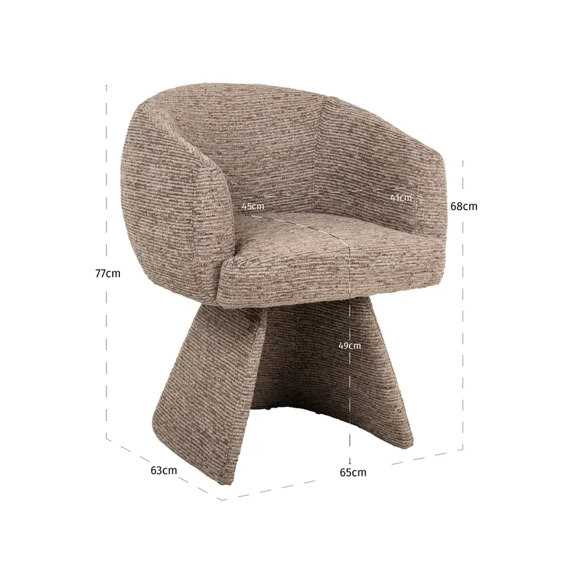 Esszimmerstuhl Quiriro, Mocca linear, drehbar von Richmond Interiors, Maßzeichnung 9