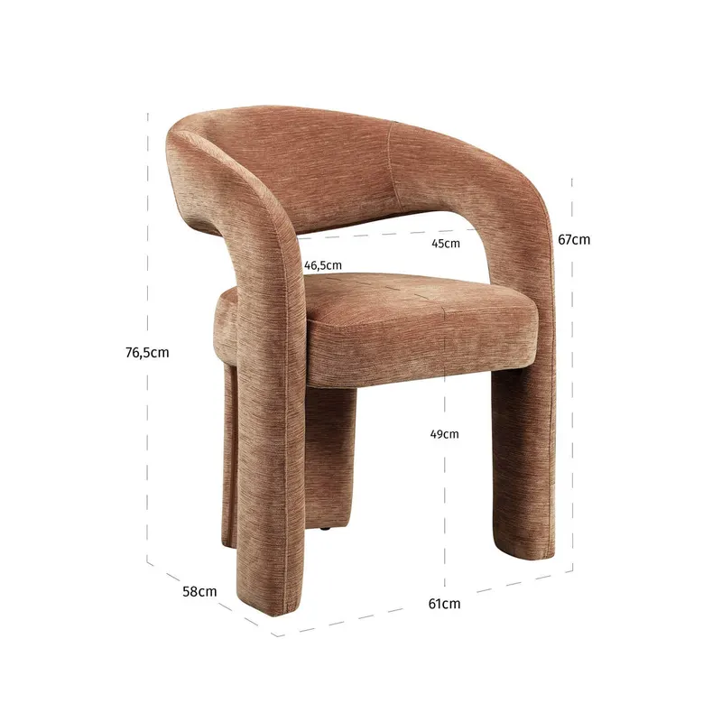 Esszimmerstuhl Soho, Be straight mocha mousse von Richmond Interiors, Maßzeichnung 10