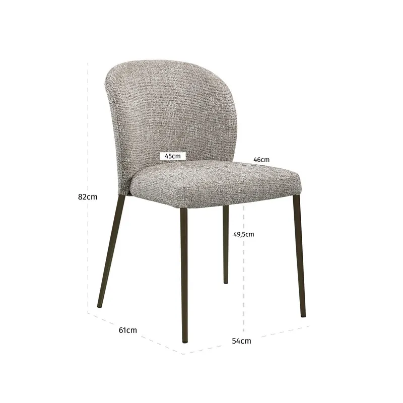 Esszimmerstuhl Stacker, Earth tweed von Richmond Interiors, Maßzeichnung 12