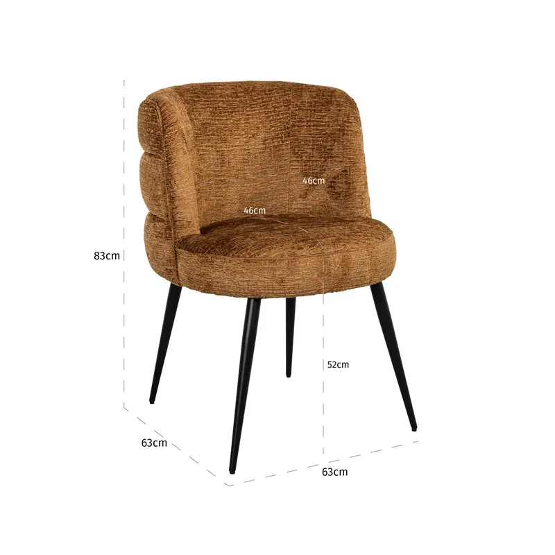 Esszimmerstuhl Stella, Cognac fusion von Richmond Interiors, Maßzeichnung 8