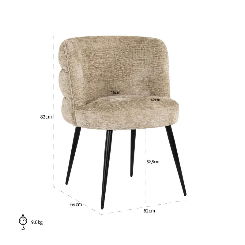 Esszimmerstuhl Stella, Desert Fusion, feuerhemmend von Richmond Interiors, Maßzeichnung 8