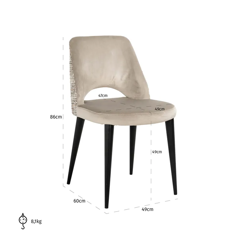 Esszimmerstuhl Tabitha, Trendy nature von Richmond Interiors, Maßzeichnung 10