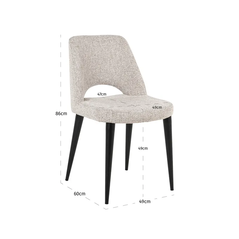 Esszimmerstuhl Tabitha, Natural fancy von Richmond Interiors, Maßzeichnung 8