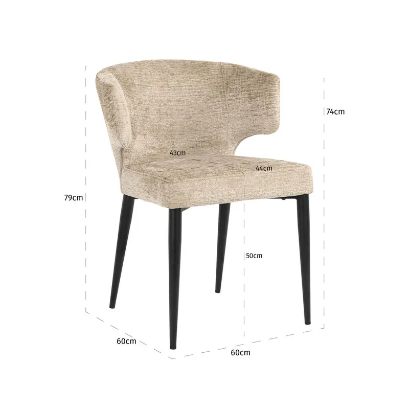 Esszimmerstuhl Taylor, Desert fusion von Richmond Interiors, Maßzeichnung 8