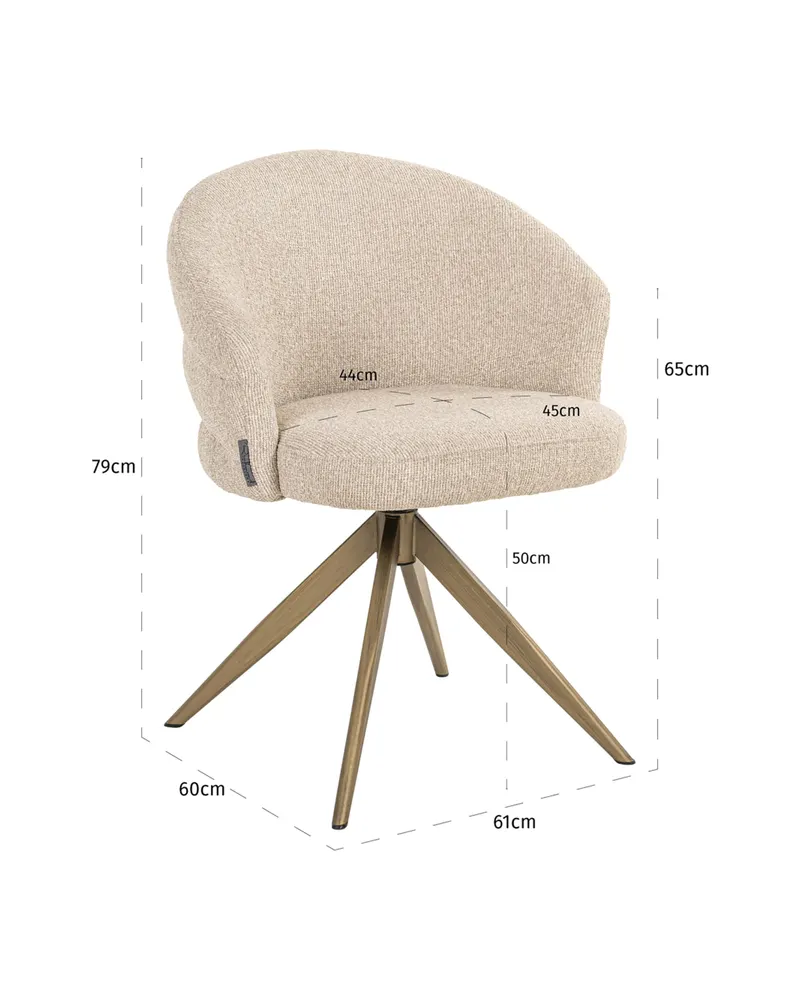 Esszimmerstuhl Zendaya, Biscotti, drehbar, feuerhemmend von Richmond Interiors, Produktansicht 10