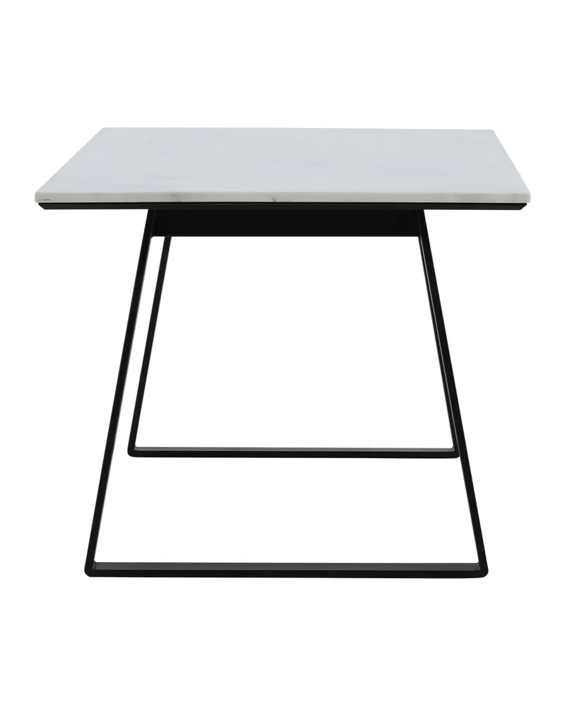 Estelle rechteckiger Esstisch in 140 × 90 cm, Weiß, Gestell Schwarz, Ansicht 10
