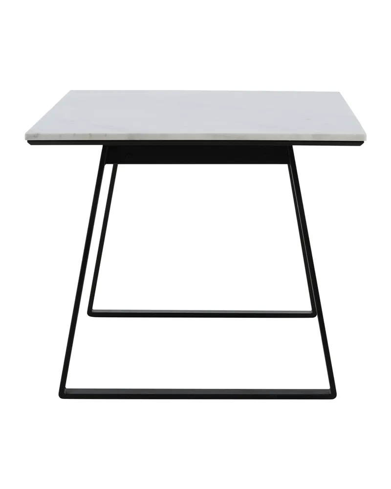 Estelle rechteckiger Esstisch in 140 × 90 cm, Weiß, Gestell Schwarz, Ansicht 4